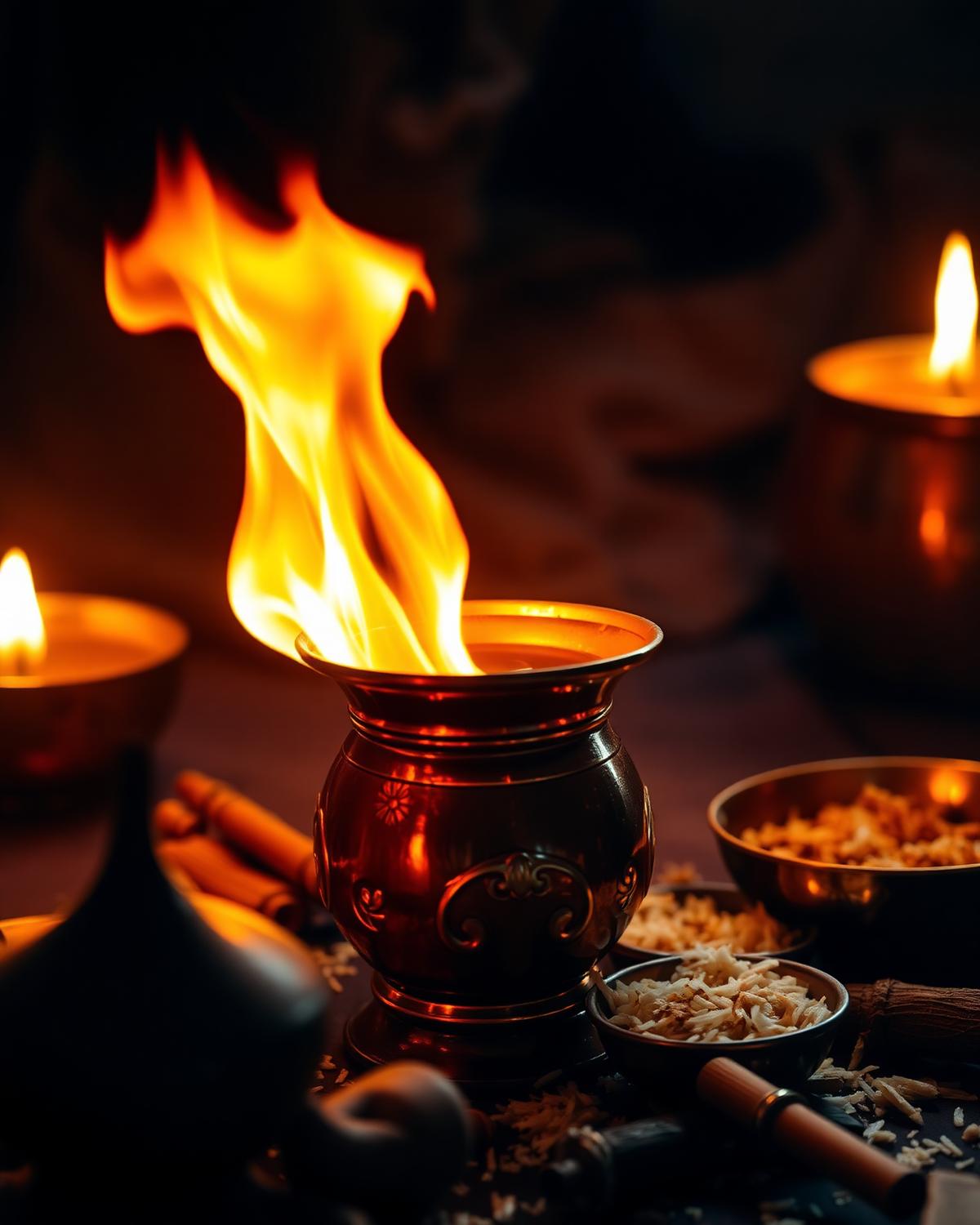 Sacred homam fire